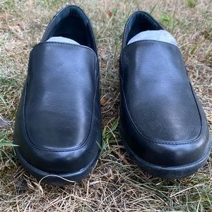 Rockport black Sydney moccasin/loafer size 10, EUC.